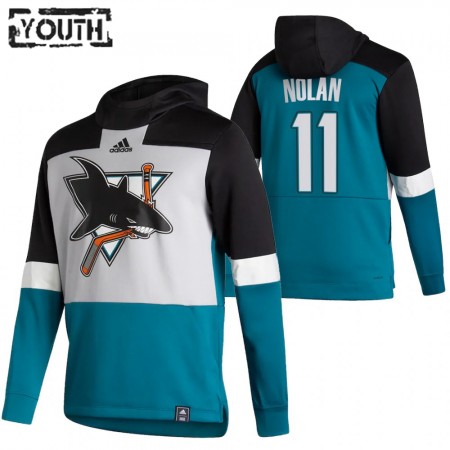 Lapsille NHL San Jose Sharks Owen Nolan 11 2020-21 Reverse Retro Pullover Hooded Sweatshirt